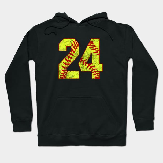 Fastpitch Softball Number 24 #24 Softball Shirt Jersey Uniform Favorite Player Biggest Fan Hoodie by TeeCreations